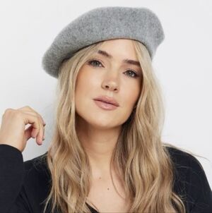 Gray Wool Beret